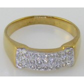 0.40Ct SI1-2 Real Diamond 18Kt Gold Men's Engagement Wedding Ring Band Pave Set