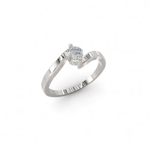 0.30Ct  SI1-2 Solitaire Engagement Ring Band Appraisal 18K White Gold